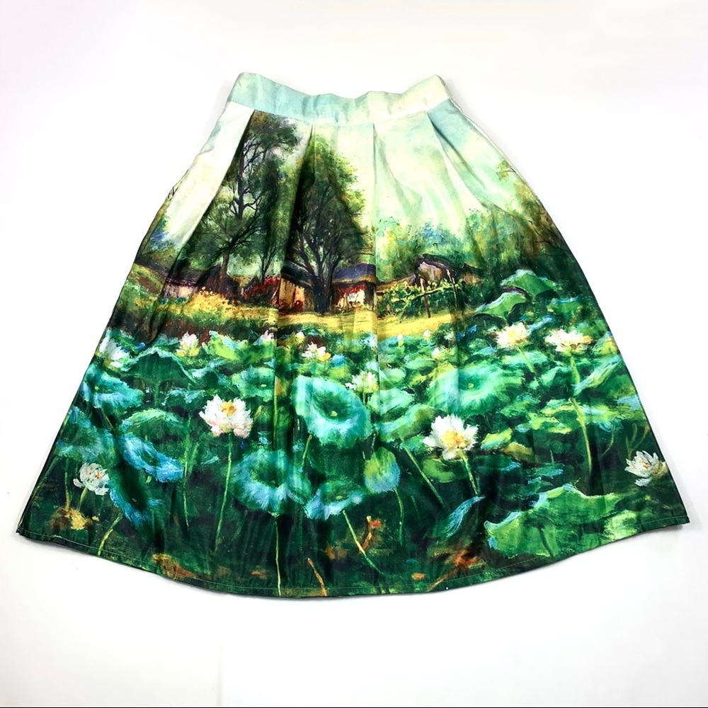 Handmade Circle Skirt with Cottage Flowers